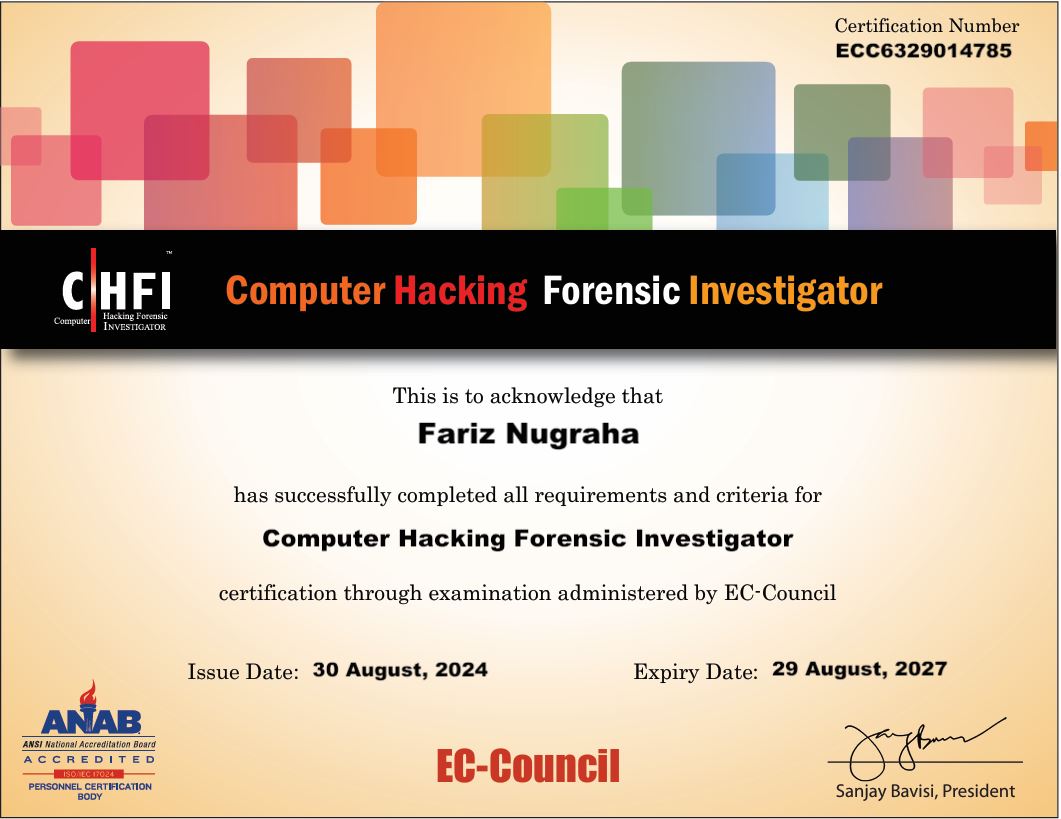 CHFI Certificate
